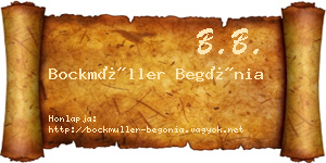 Bockmüller Begónia névjegykártya